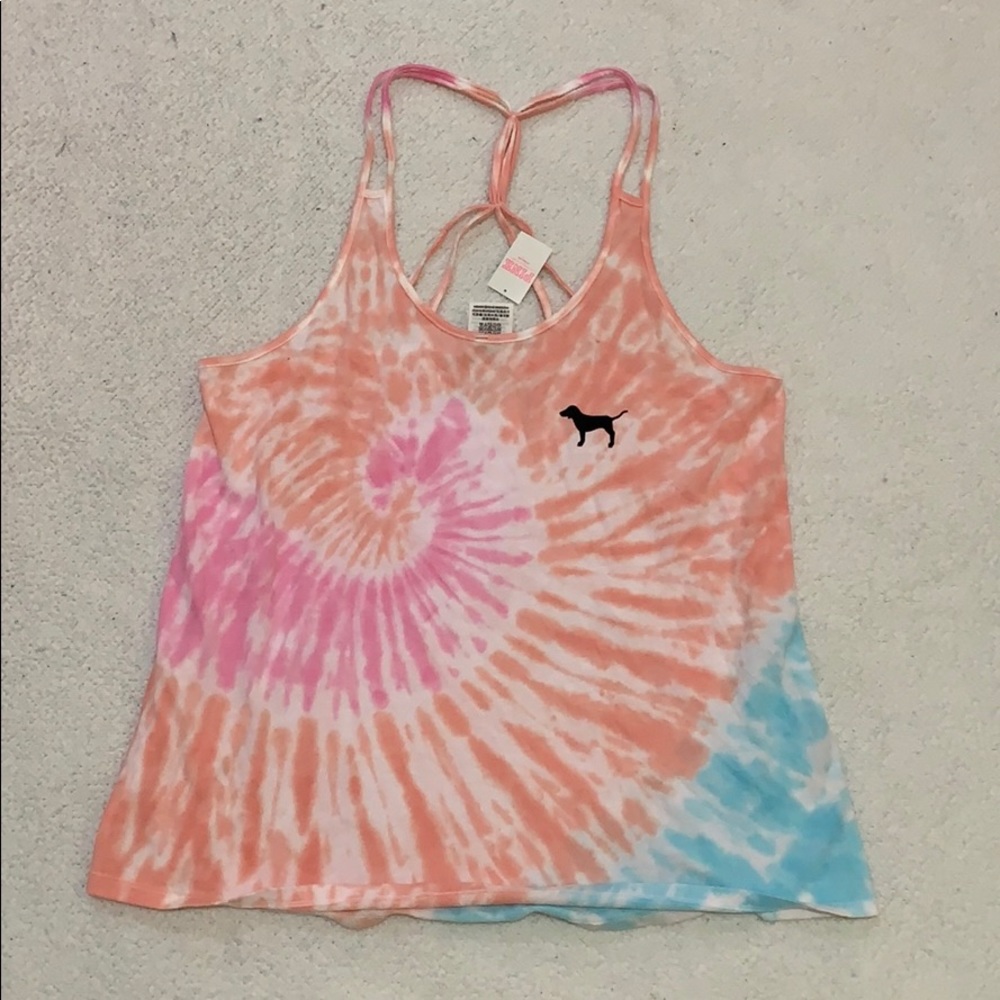 BNWT VS PINK Strappy Tie Dye Tank S